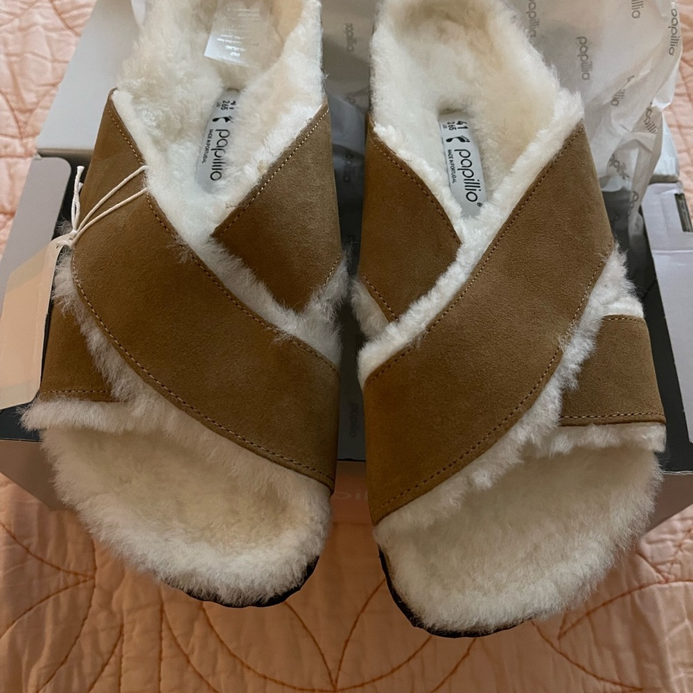 🆕 Birkenstock Papillio Daytona Shearling sandals size 41 Narrow New in Box